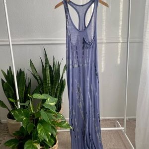 M.Fredric Blue Tie Die Racerback Maxi Dress • California Casual Boho